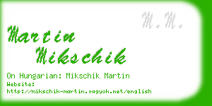 martin mikschik business card